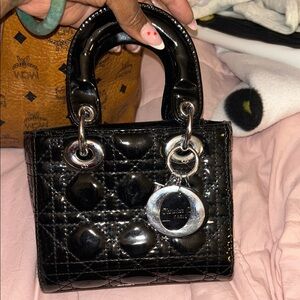 D Shiny Black Mini Bag